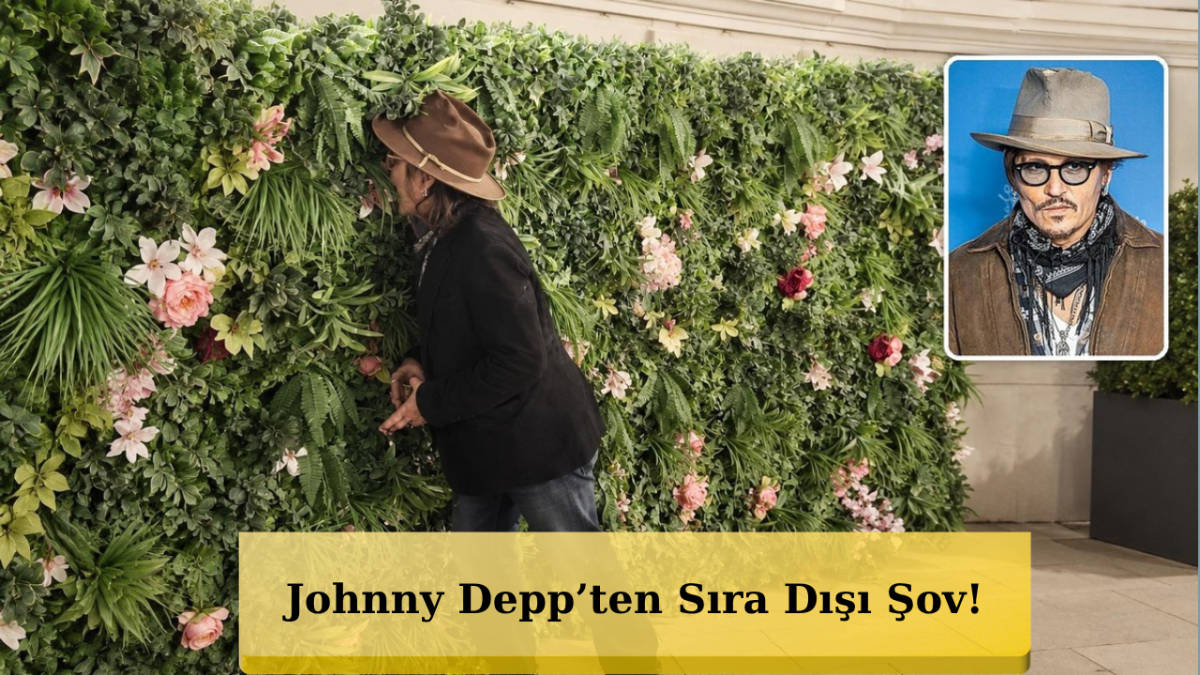Johnny Depp’ten Olay Poz! Yapay Yaprakları Isırıp Poz Verdi