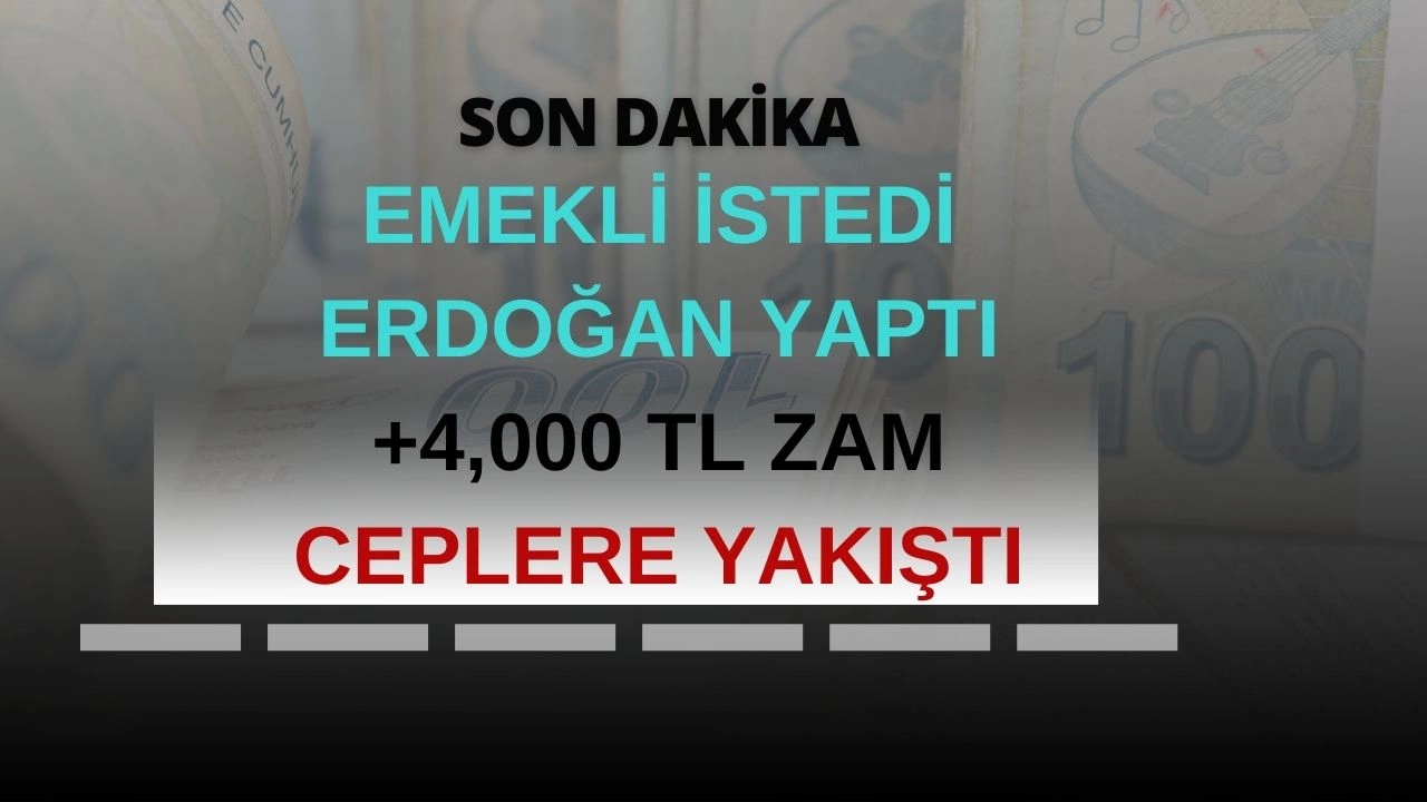 Son Dakika! Emekli İstedi Erdoğan Yaptı! Emekliye Yüzde 25 Zam+4000 TL Seyyanen Zam Tarih Verildi