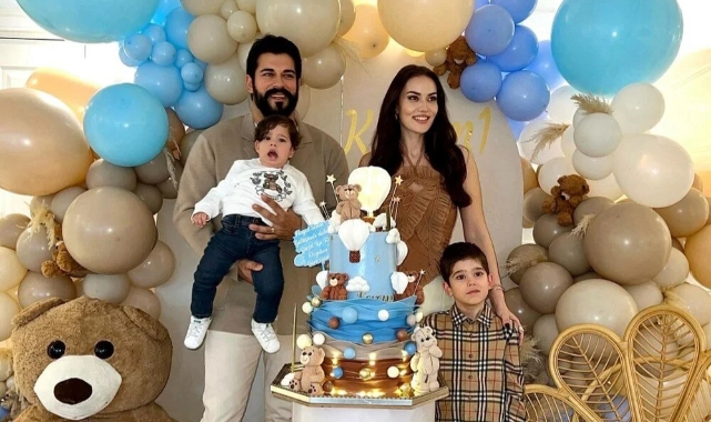 Fahriye Evcen ve Burak Özçivit küçük oğulları Kerem'e doğum günü partisi düzenledi