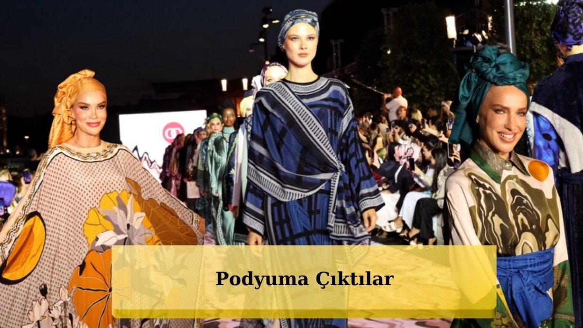 Burcu Esmersoy ile Ebru Şallı Eşarp Defilesi İçin Podyuma Çıktı