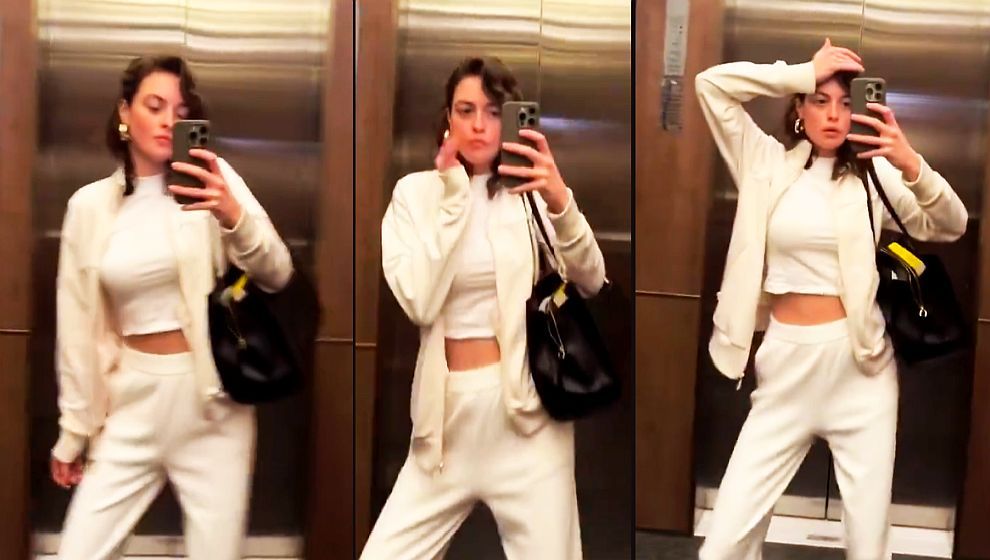 Melis Sezen'den sosyal medyayı sallayan asansör dansı!
