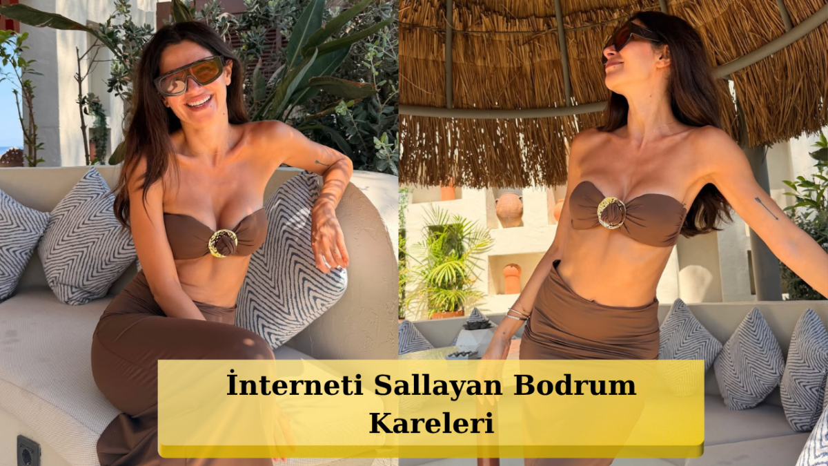 Bodrum Sahillerinde Nesrin Cevadzade Rüzgarı! Hem Çalışıyor Hem Tatil Yapıyor!