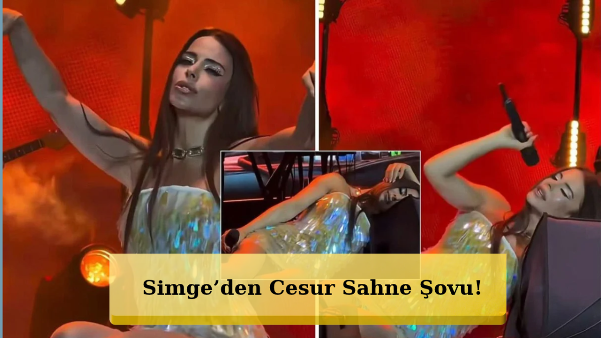 Simge Sahneye Damga Vurdu! Hoparlörün Üzerine Uzandı