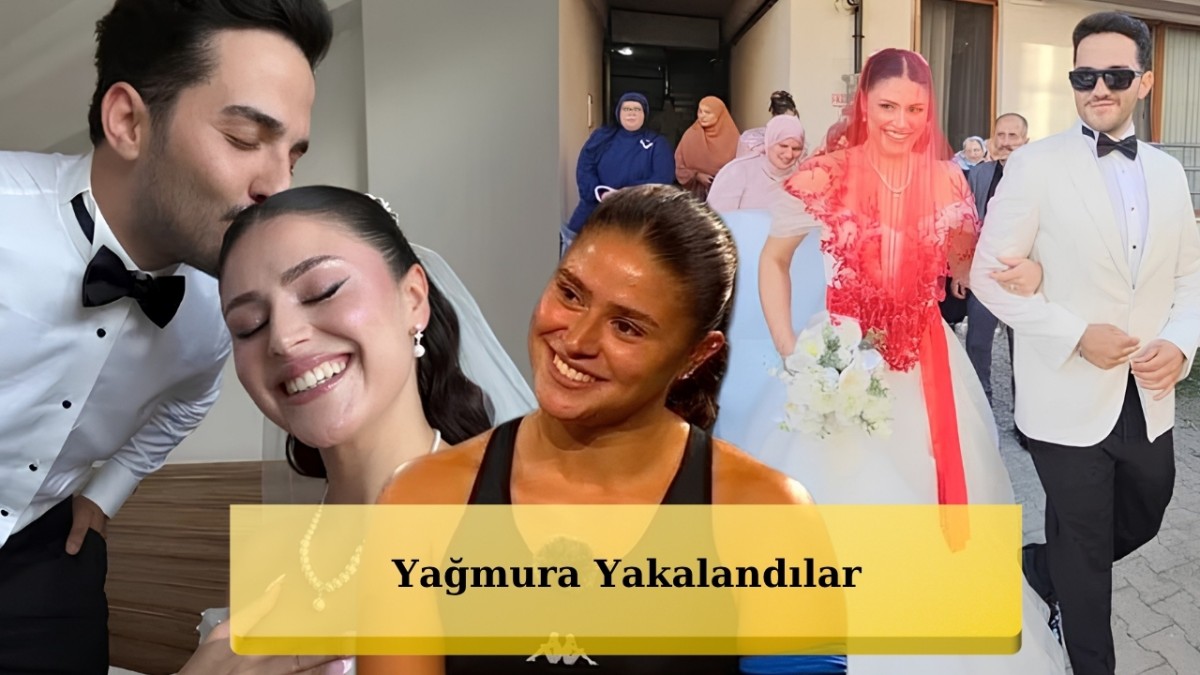 Ayşe Yüksel ile Sercan Saray'ın Düğününe Yağmur Damgası